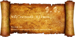 Váncsodi Vilmos névjegykártya