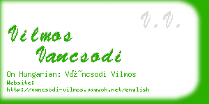 vilmos vancsodi business card